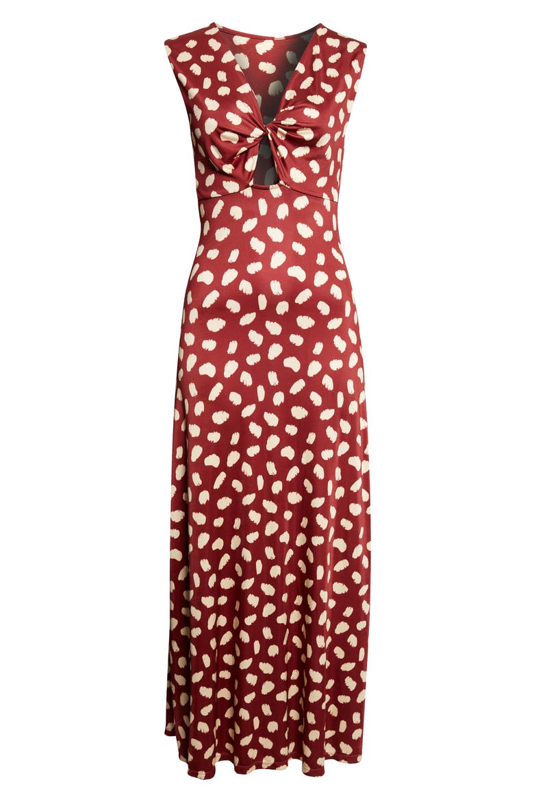 Horizonte Mistico Reversible Print Jersey Maxi Dress, Alternate, color, CHERRY / ECRU