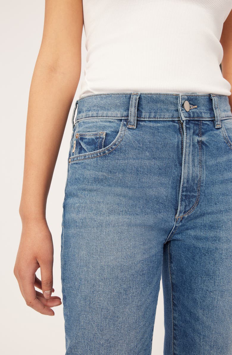 DL1961 Patti Frayed High Waist Ankle Straight Leg Jeans, Alternate, color, 