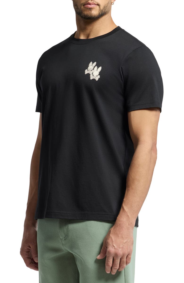 Psycho Bunny Elliot Pima Cotton Graphic T-Shirt, Alternate, color, Black