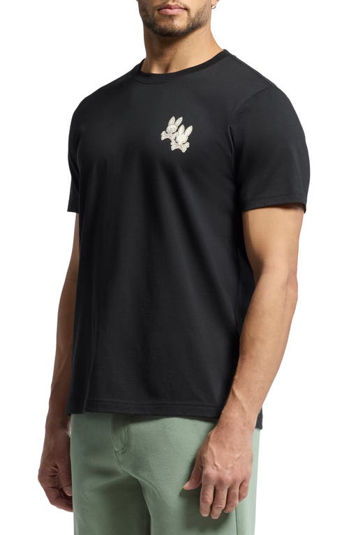 Psycho Bunny Elliot Pima Cotton Graphic T-shirt In Black