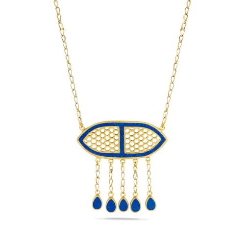 Turquoise Mountain Bagh-e-drop Pendant In Gold