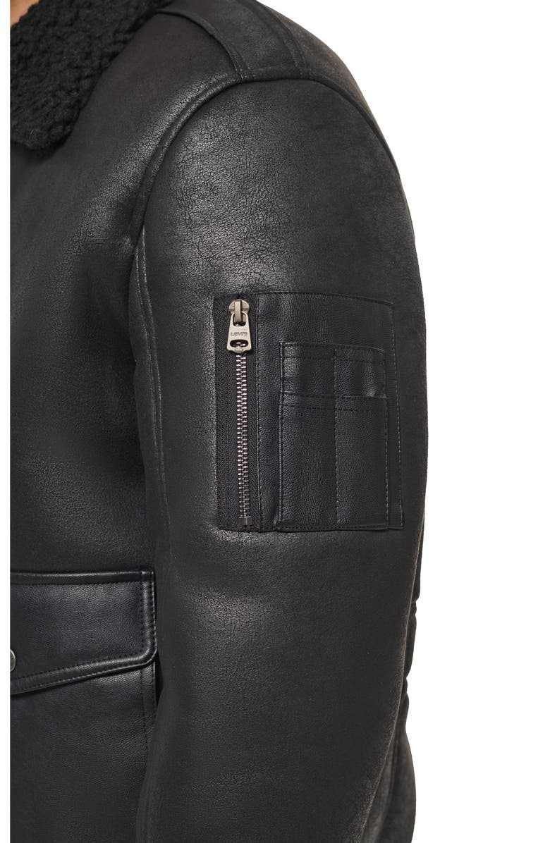 Levi's<sup>®</sup> Faux Shearling Collar Aviator Bomber Jacket, Alternate, color,