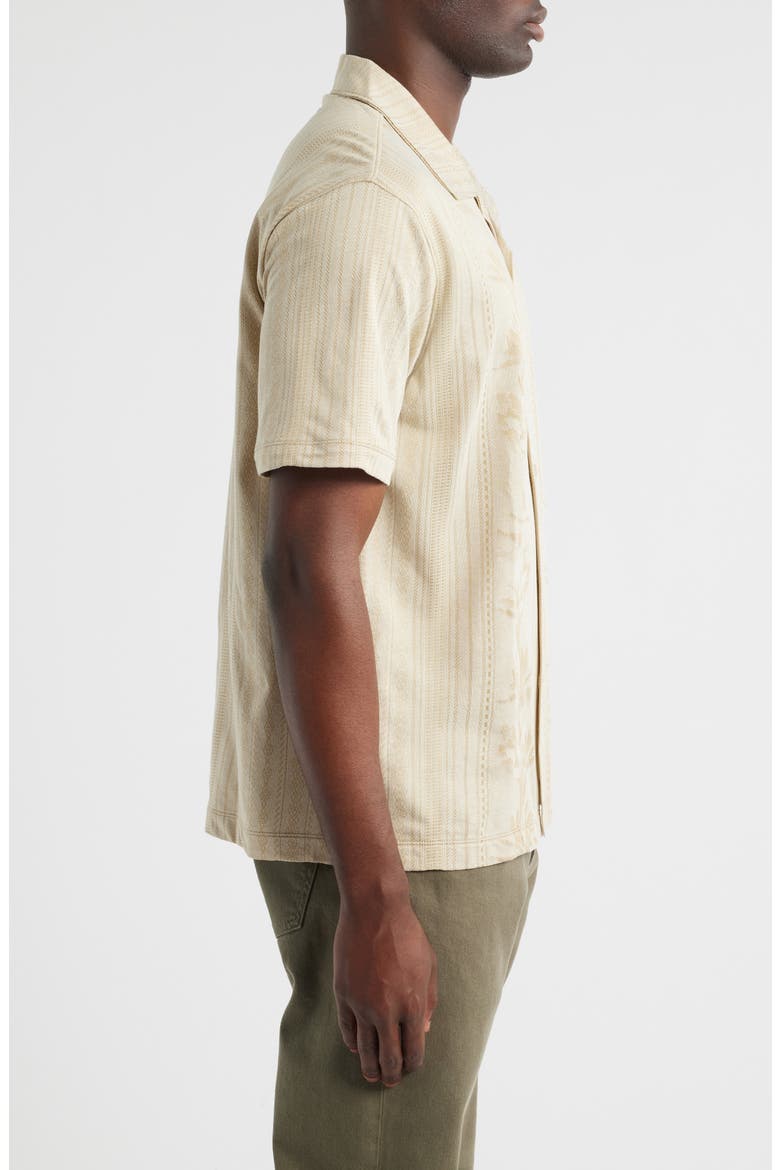 Palm Fresco Beach IslandZone® Button-Up Camp Shirt, Alternate, color, STONE KHAKI