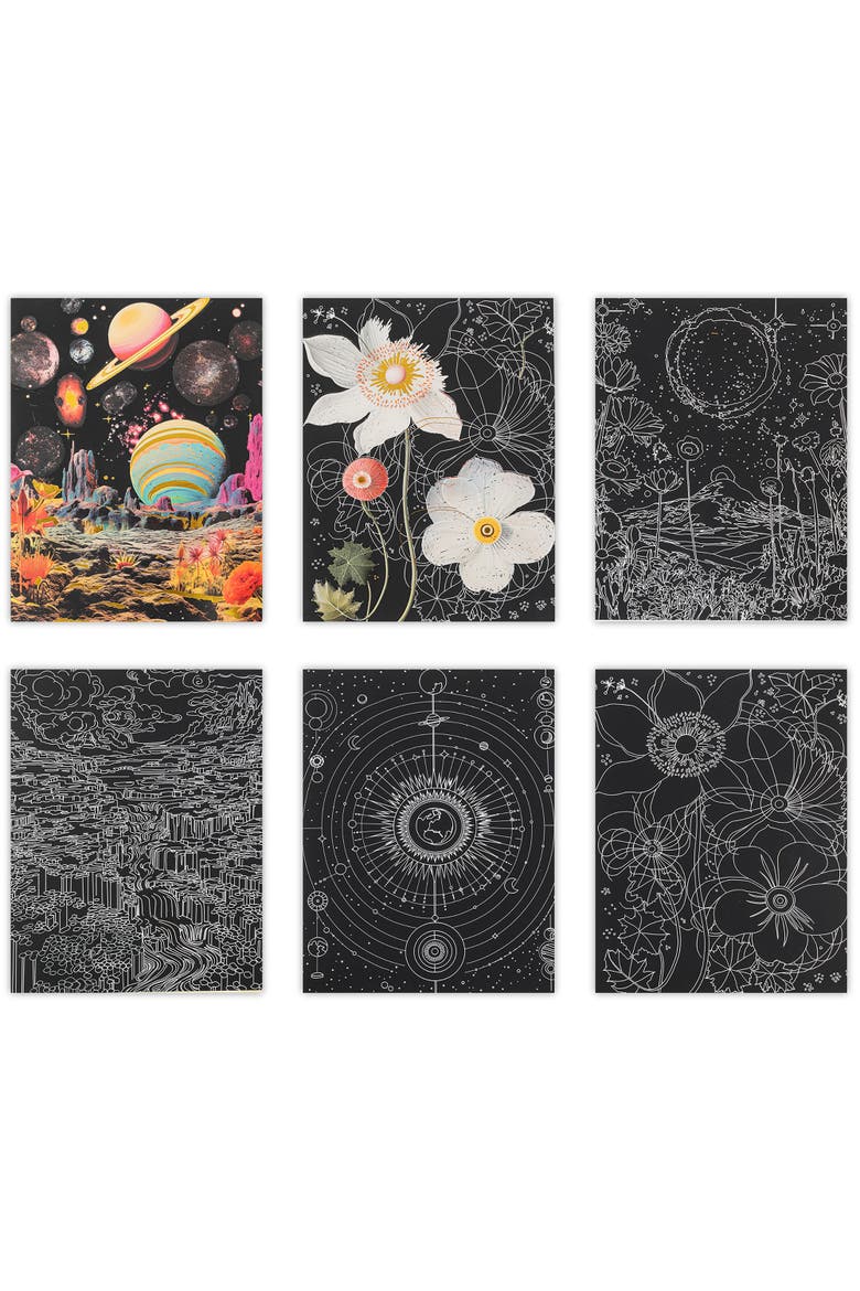 Scratch Art Paper Pad, Surrealism, Alternate, color, Multicolored
