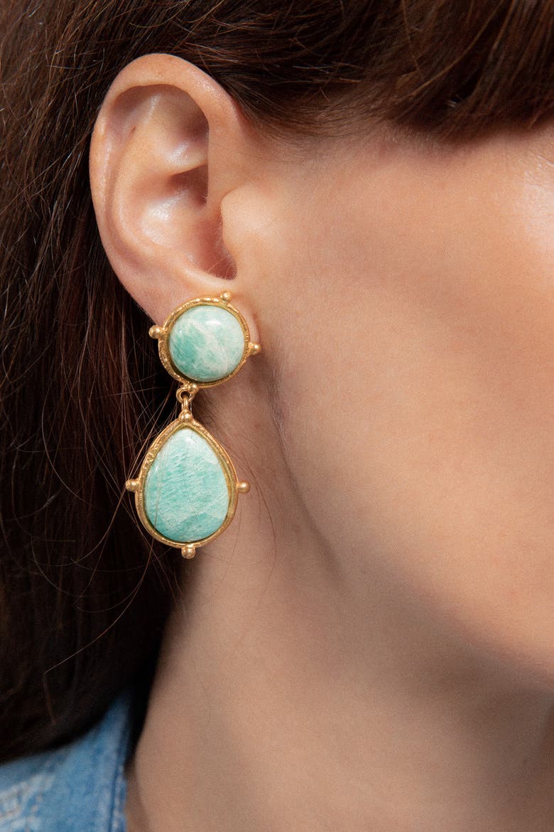 2 Pierres Dots Earrings, Alternate, color, AMAZONITE