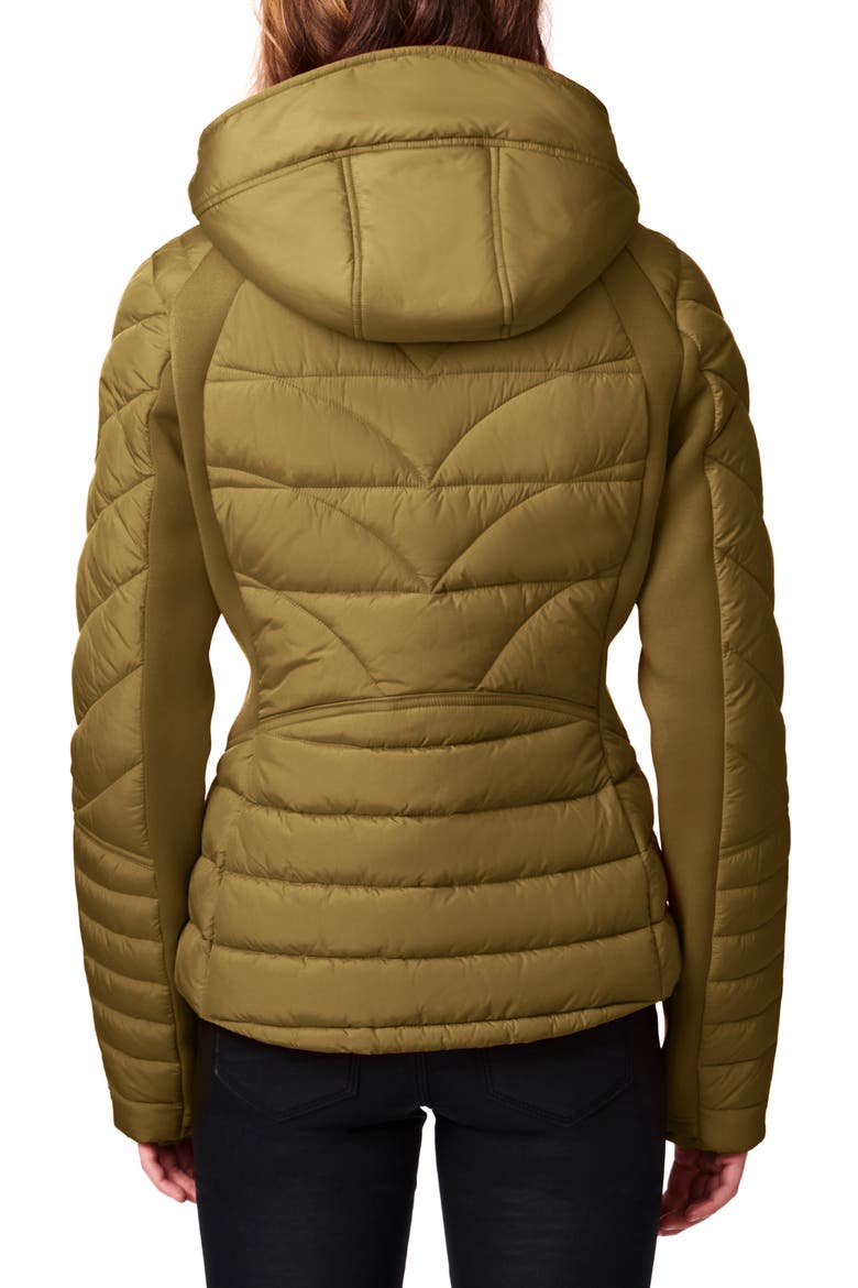 Chevron Quilted Puffer Jacket, Alternate, color, OLIVE BRANCH