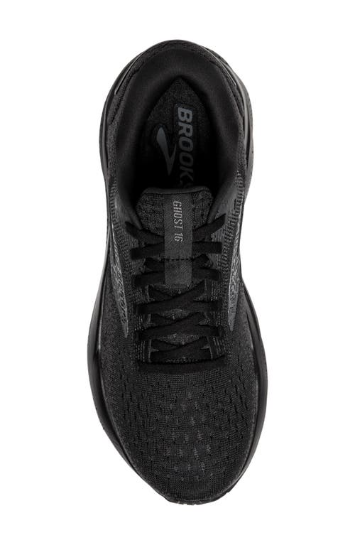 Brooks Women's Ghost 16 Running Shoes In Black/black/ebony In Black