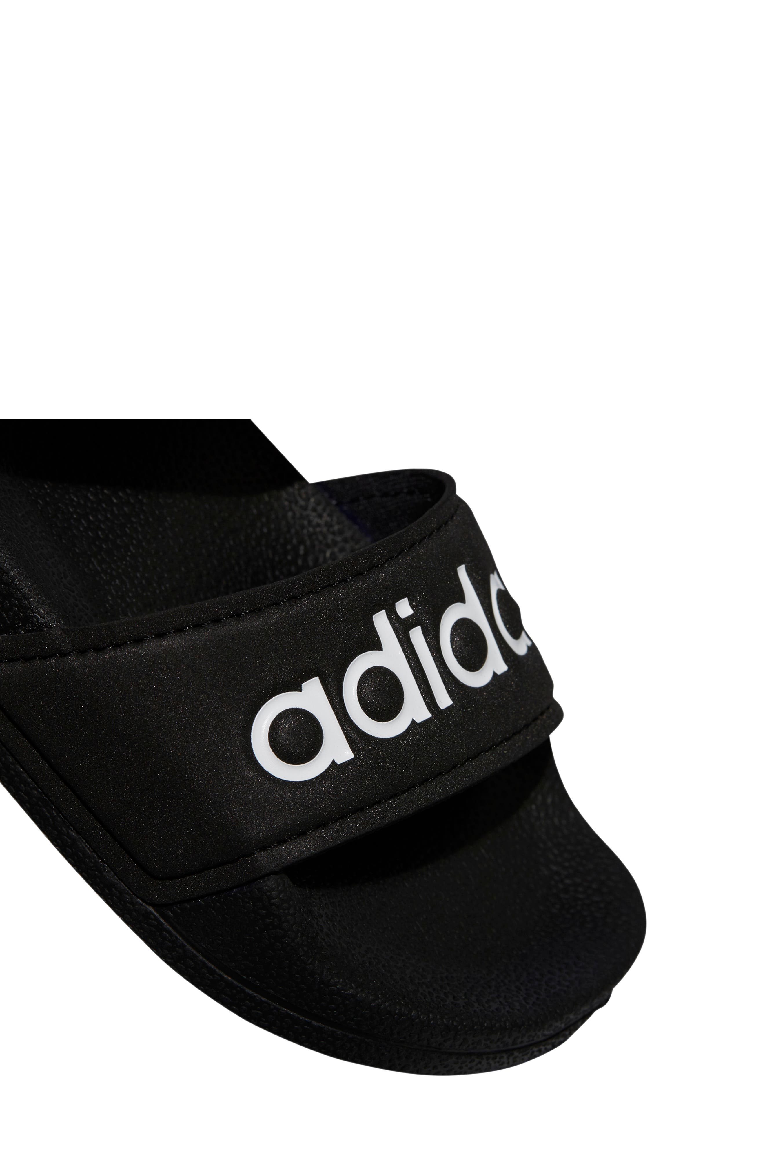 Kids' Adilette Sandal, Alternate, color, BLACK/ WHITE