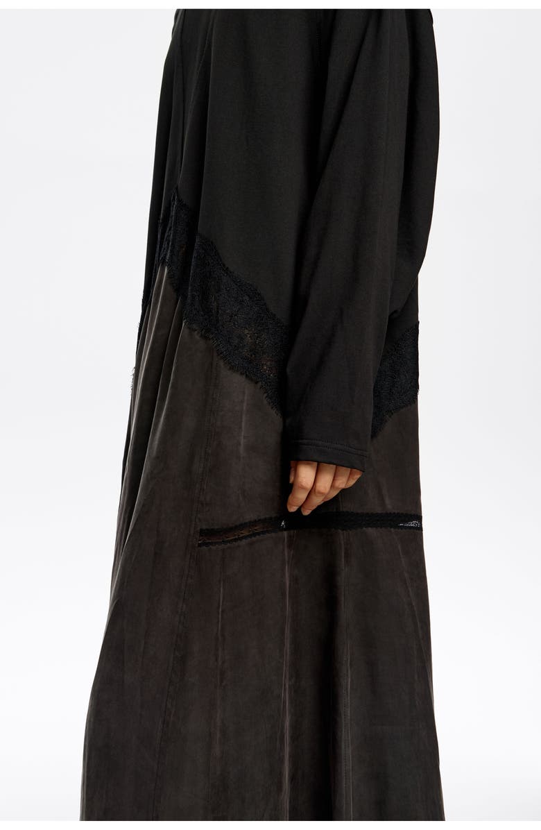 Bimba y Lola Lace 2 1 Sweatshirt Dress, Alternate, color, Washed Black