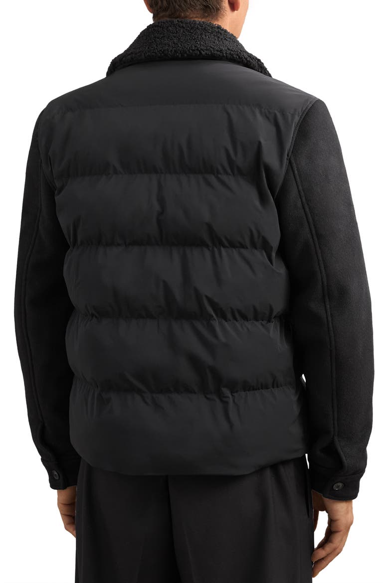Maximus Mixed Media Quilted Puffer Jacket, Alternate, color, BLACK