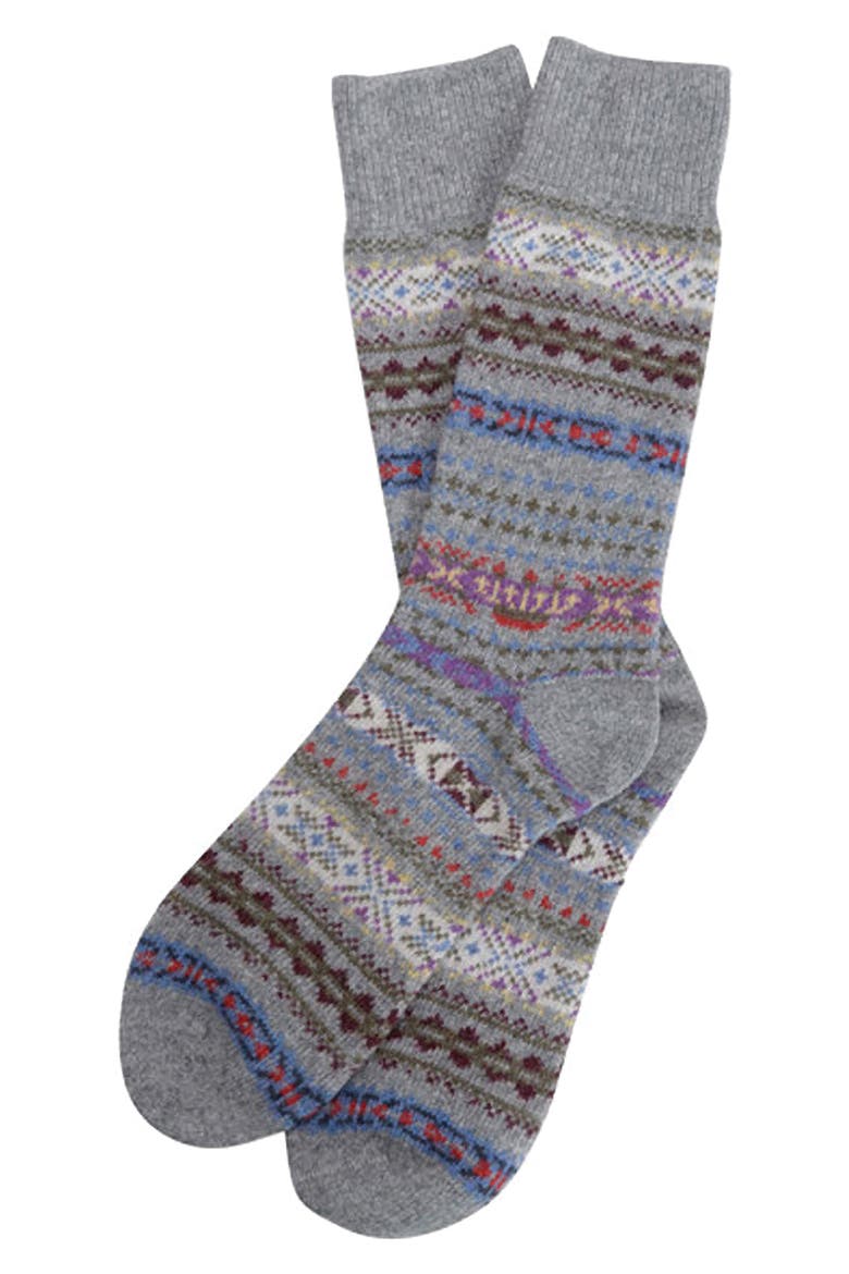 Boyd Lambswool Blend Socks, Main, color, GREY MIX