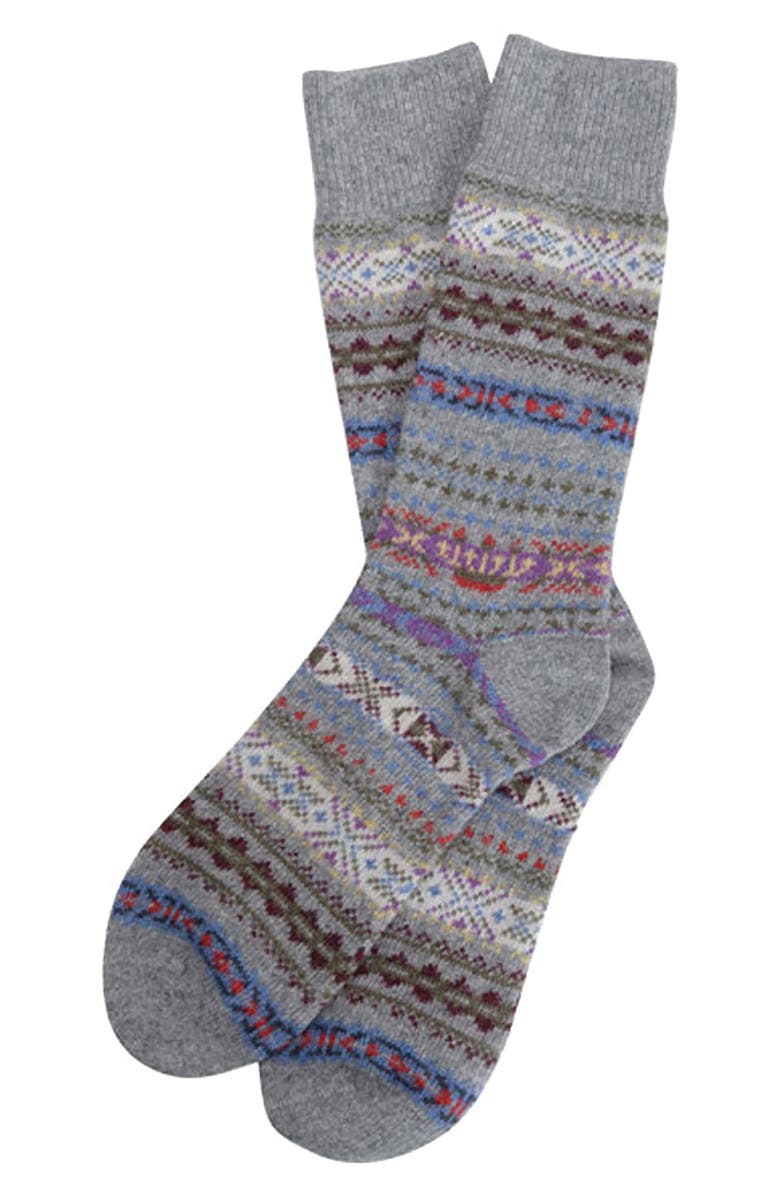 Barbour Boyd Lambswool Blend Socks, Main, color, Grey Mix
