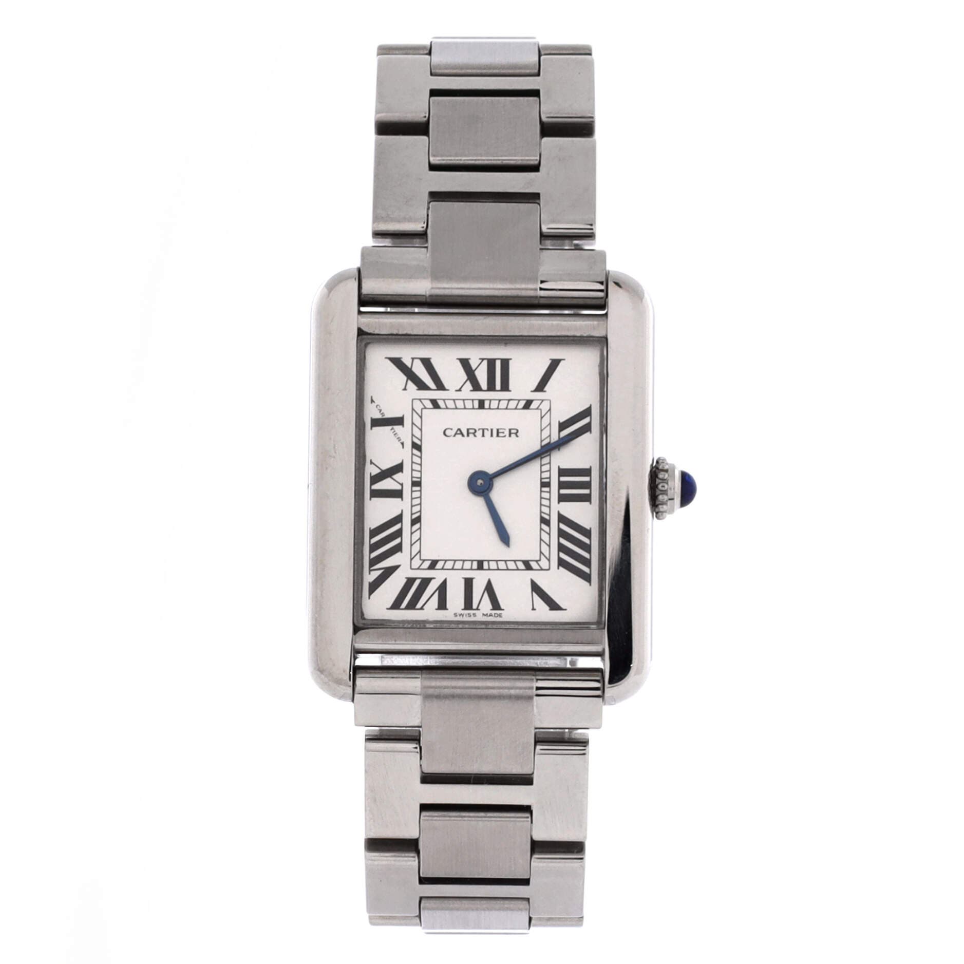 Tank Solo Quartz Watch Stainless Steel 24, Main, color, Metallic Silver