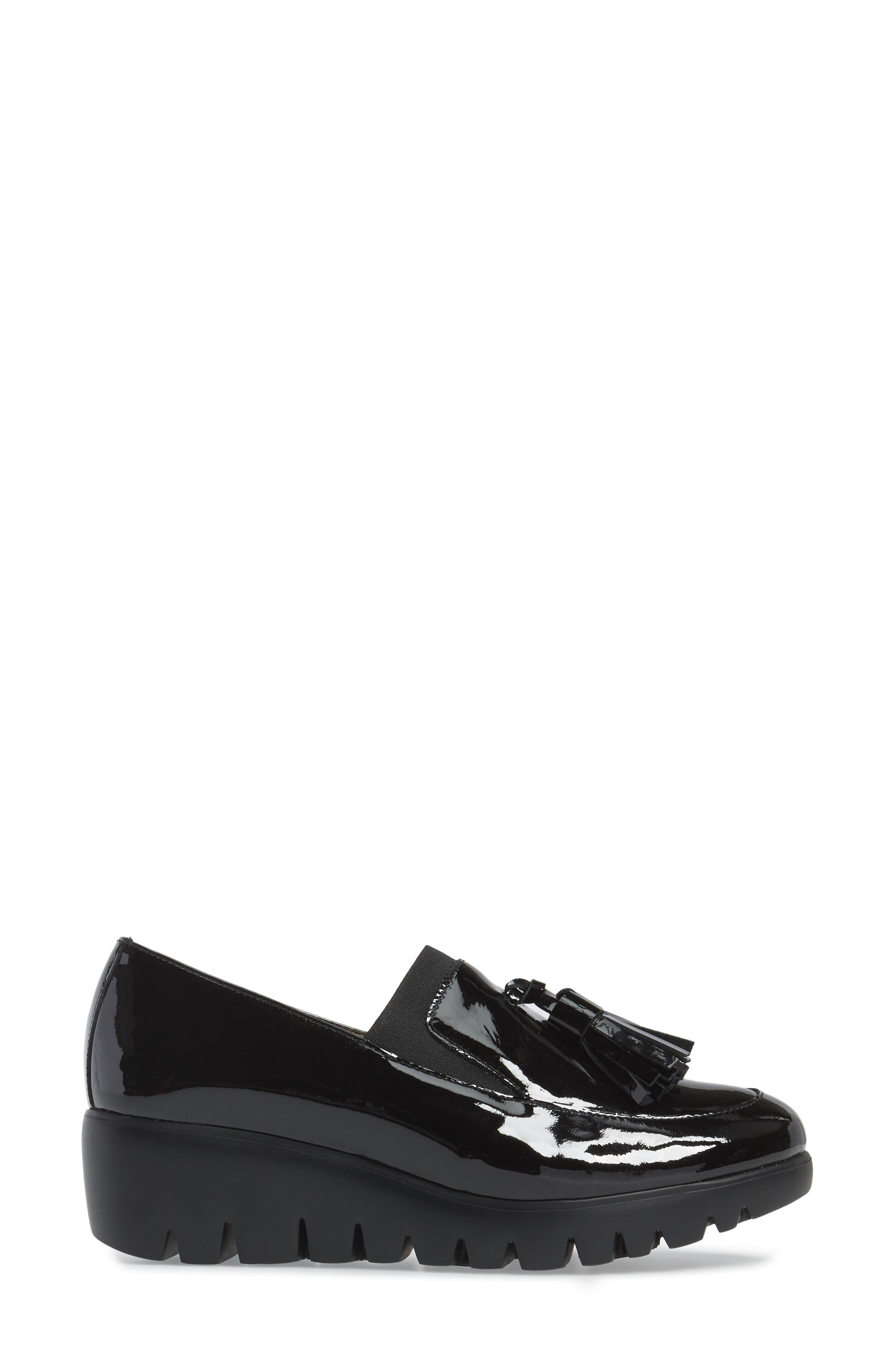 Wonders Talla Loafer Wedge, Alternate, color, Black Patent Leather