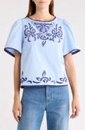 SUGARLIPS Jocie Embroidered Puff Sleeve Top