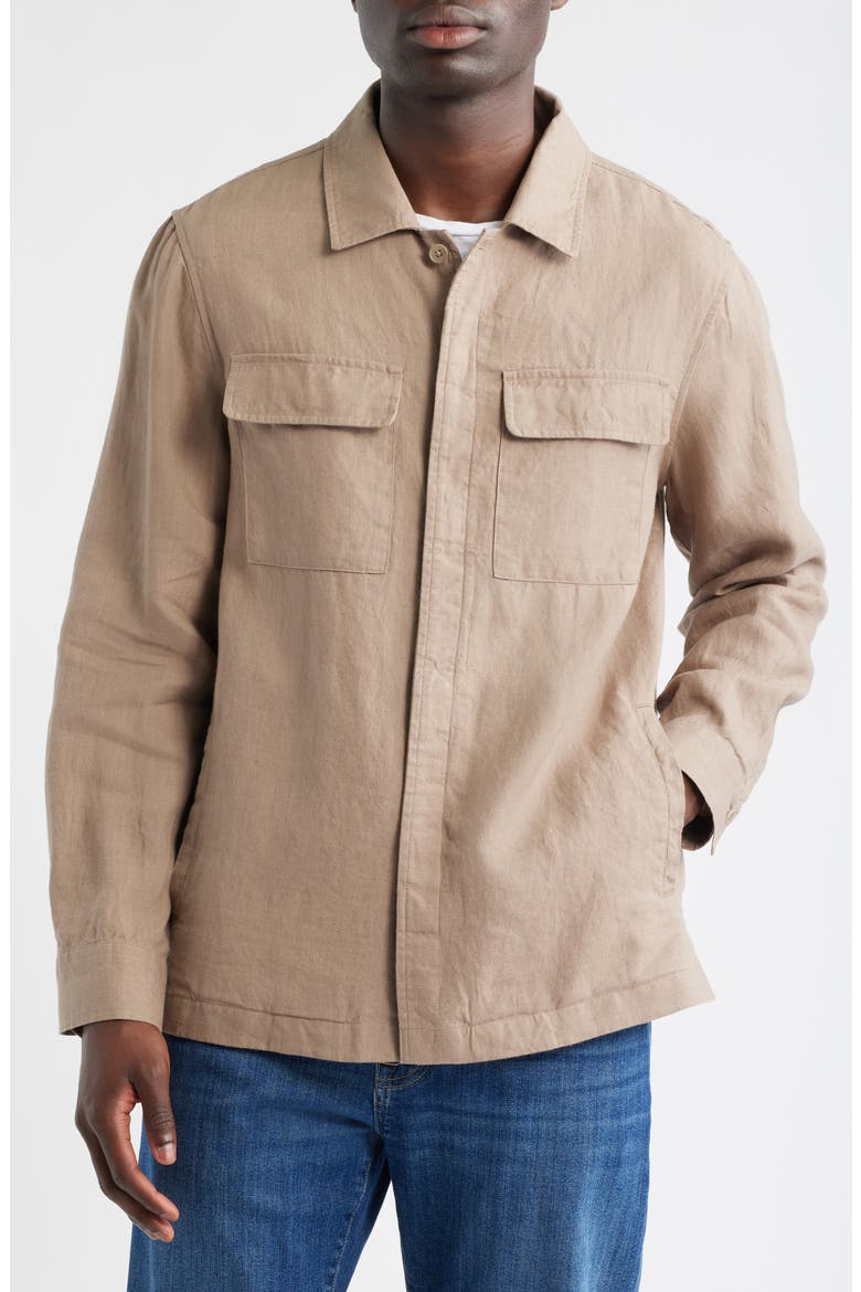 Linen Shirt Jacket, Alternate, color, TAN DESERT
