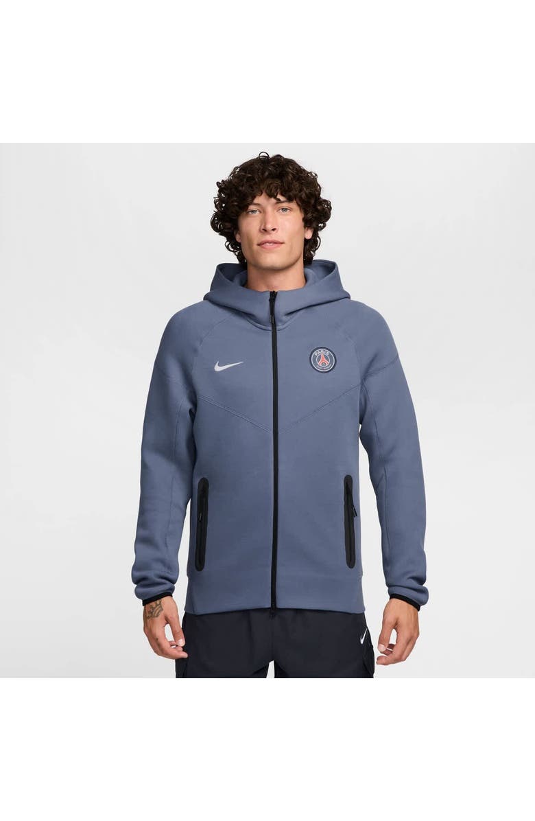 Nike Men's Nike Light Blue Paris Saint-Germain Tech Fleece Full-Zip Hoodie, Main, color, 