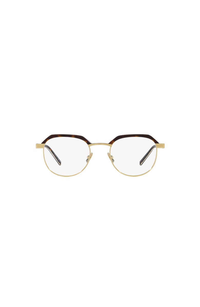 Saint Laurent 50mm Round optical glasses, Alternate, color, Tortoise