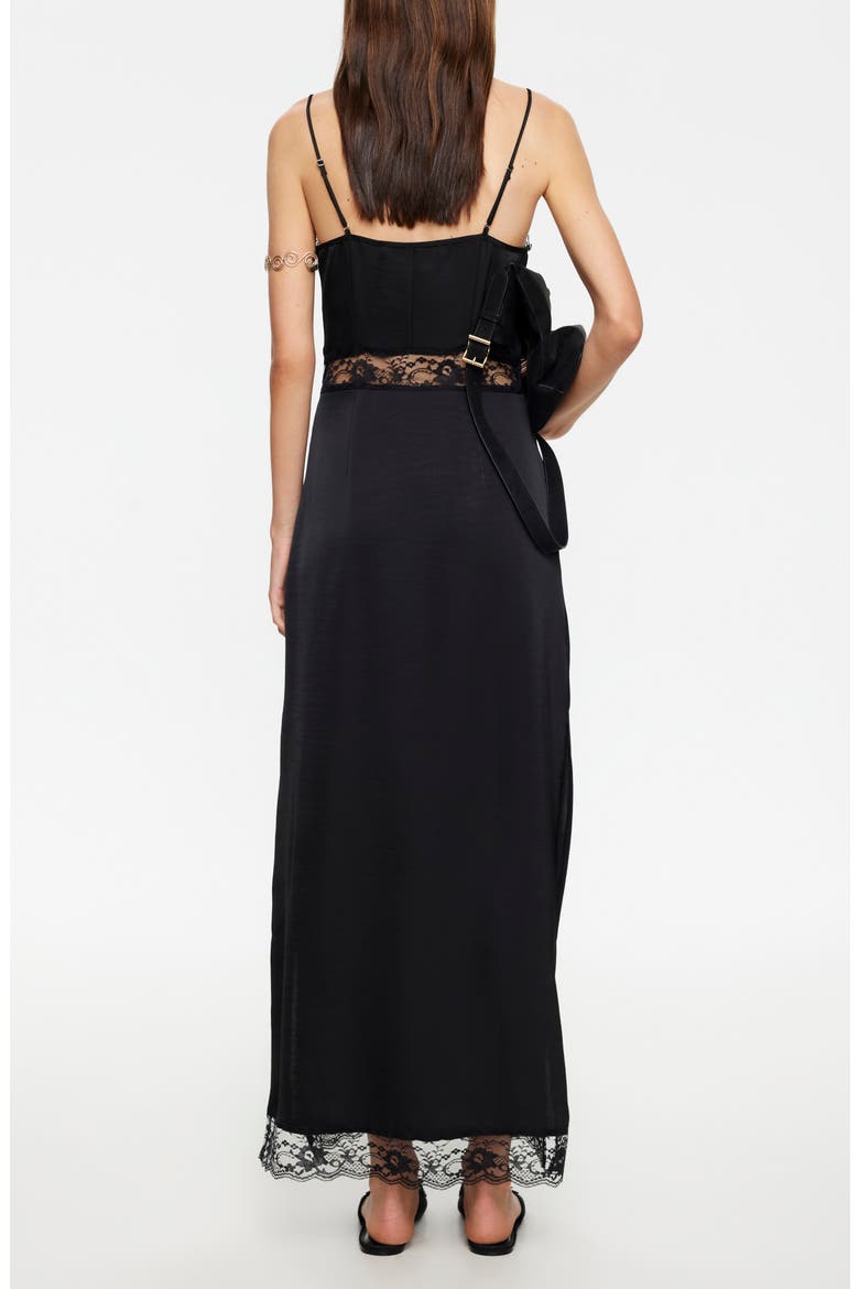 She Lace Detail Maxi Dress, Alternate, color, NOIR