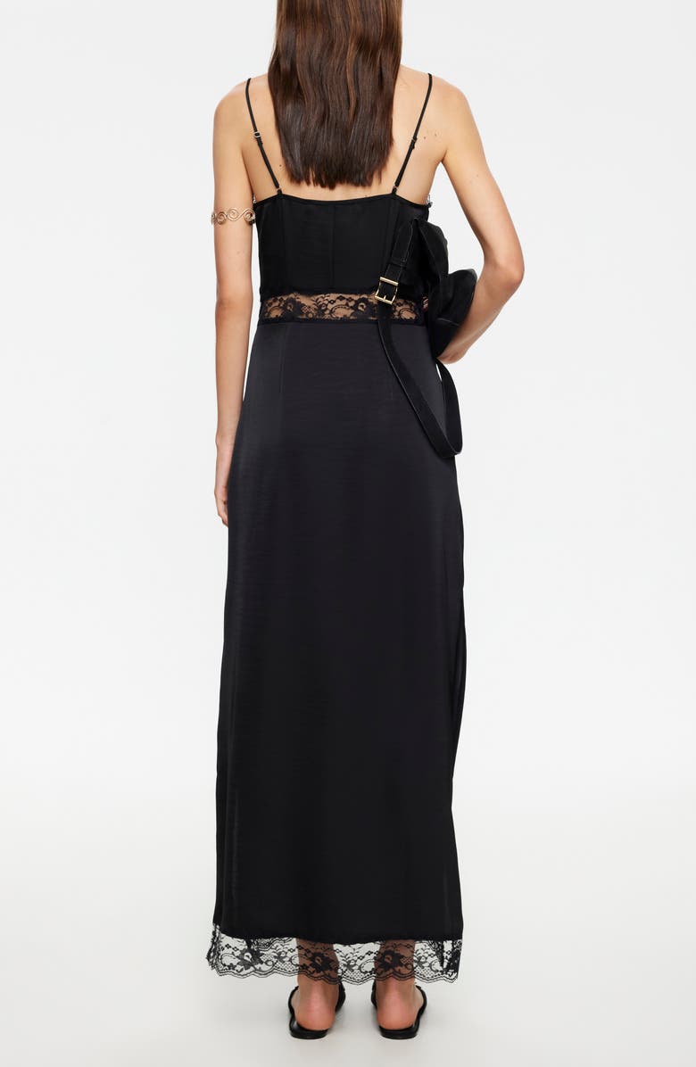 LIONESS She Lace Detail Maxi Dress, Alternate, color, Noir