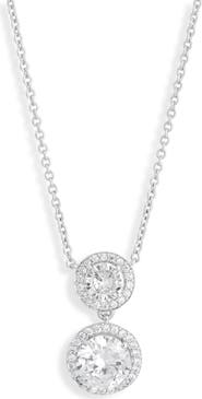 Nadri Cubic Zirconia Halo Pendant Necklace