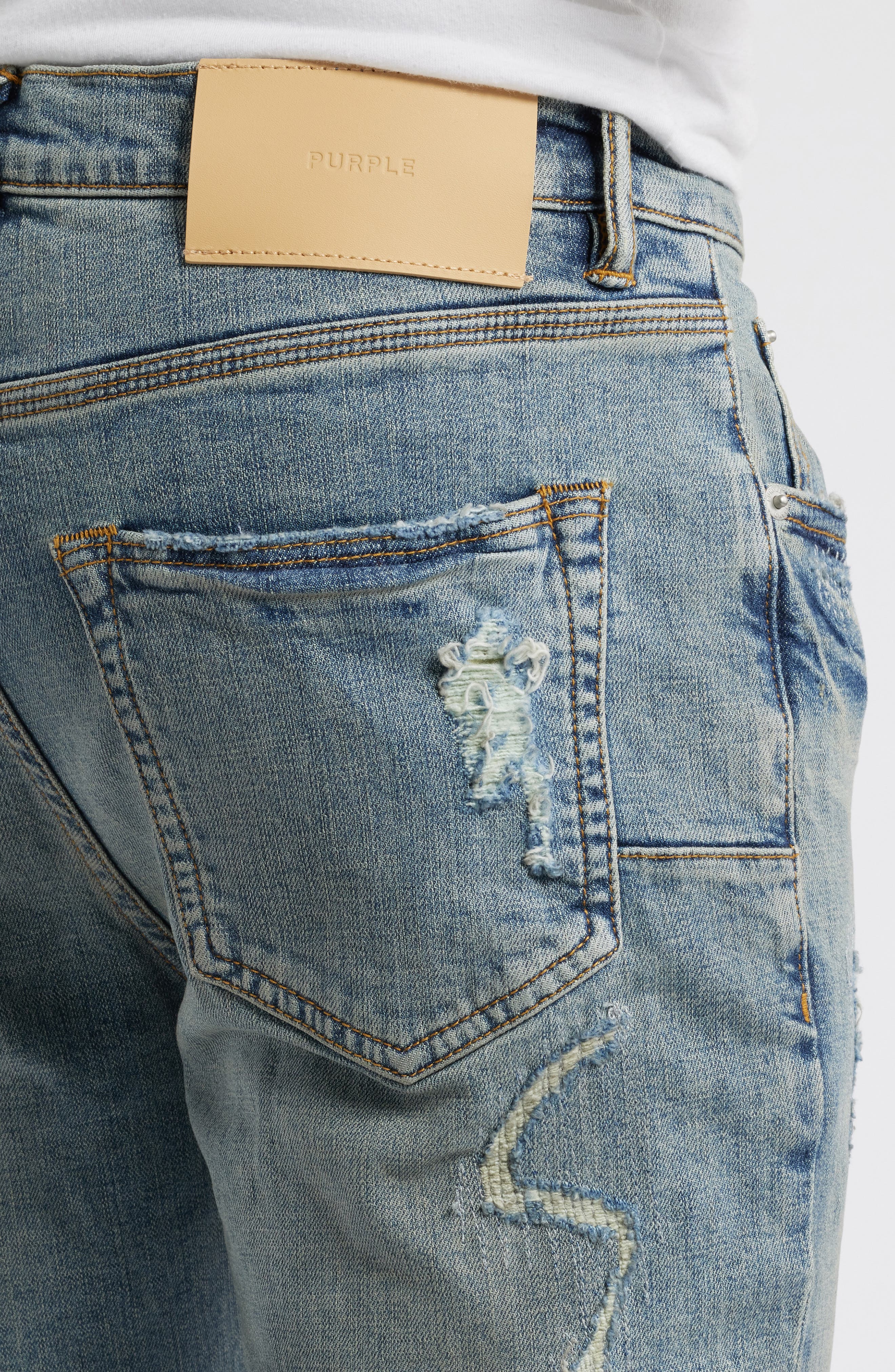 PURPLE BRAND Rip & Repair Skinny Jeans (Men) | Nordstrom