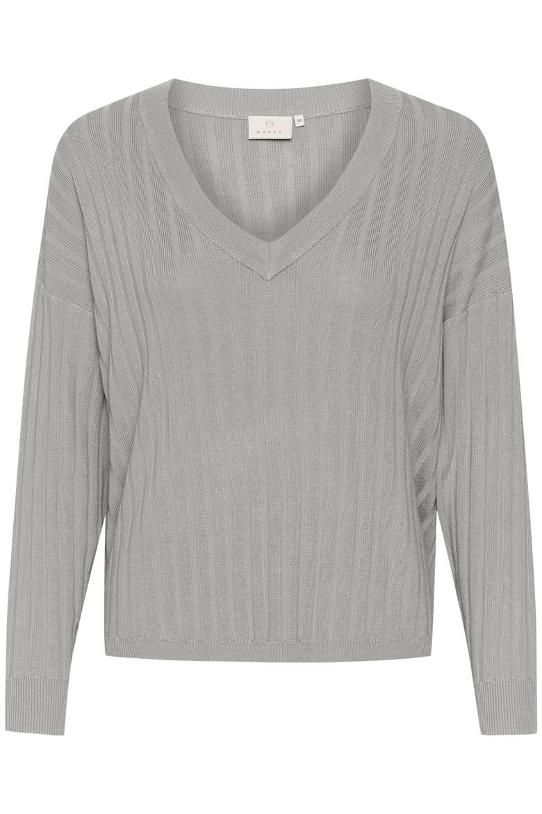 Lola V-neck Striped Loose Fit Pullover, Alternate, color, Grey Melange