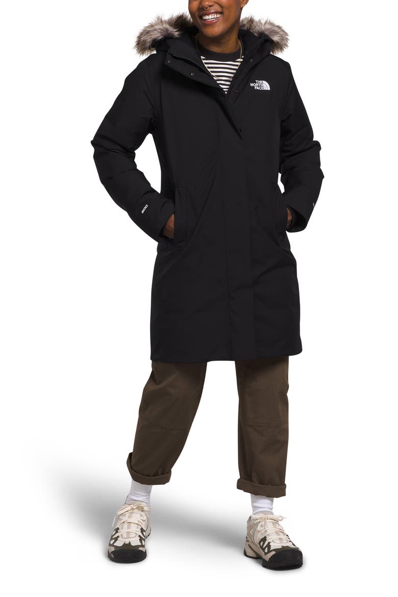 Arctic Waterproof 600-Fill-Power Down Parka with Faux Fur Trim