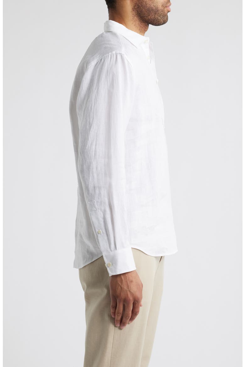 Desert Riviera Linen Half Button Shirt, Alternate, color, WHITE