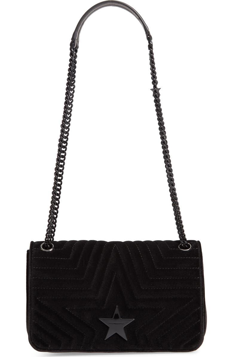 Stella McCartney Medium Velvet Star Shoulder Bag, Main, color,