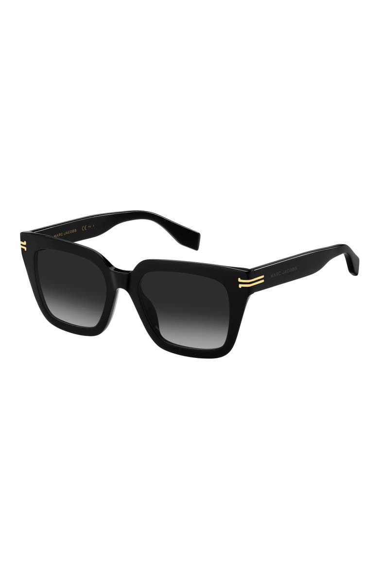52mm Gradient Square Sunglasses, Alternate, color, BLACK/ GREY SHADED