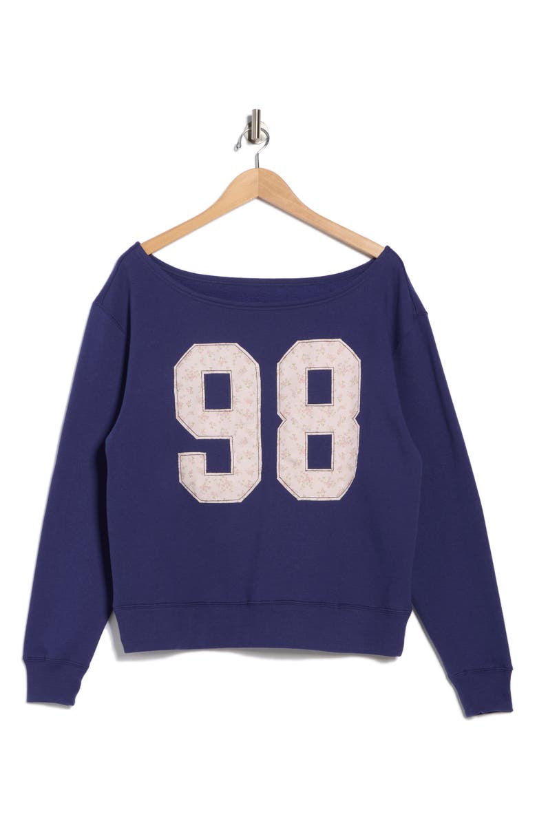 Hi Res 98 Ditsy Flower Sweatshirt, Alternate, color, Medieval Blue