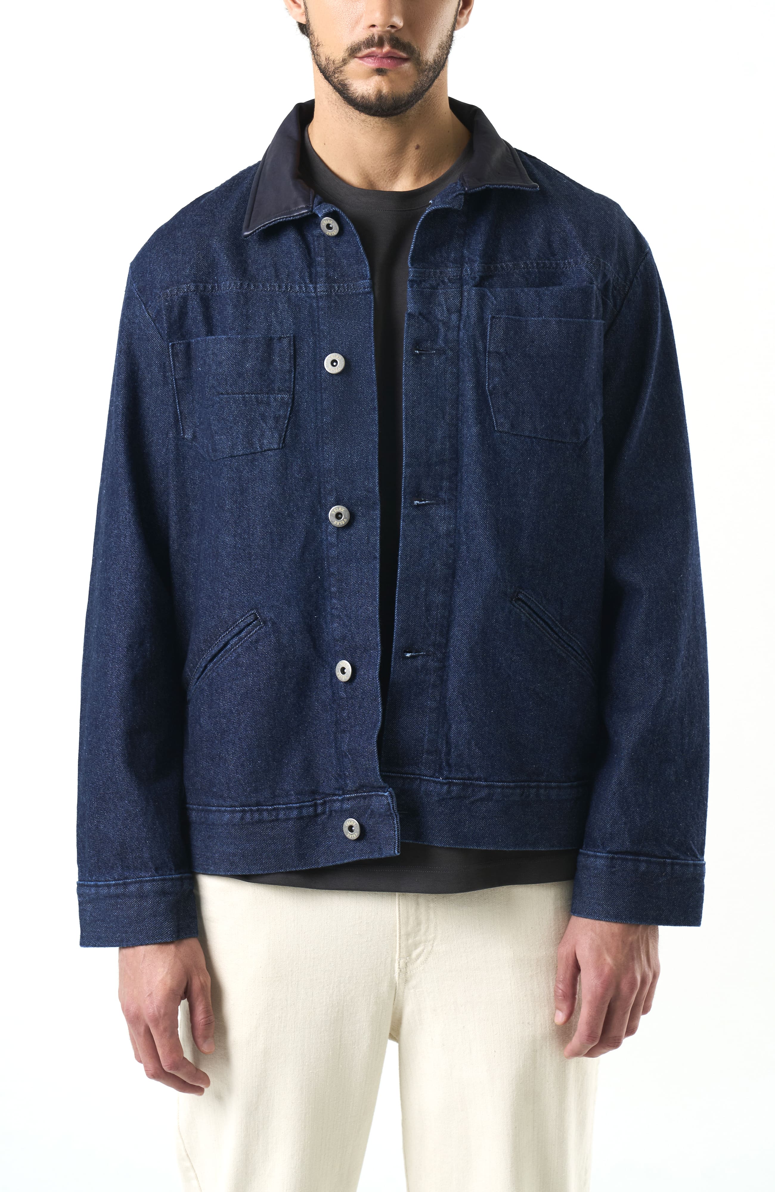 Lerna Denim And Leather Trucker Jacket