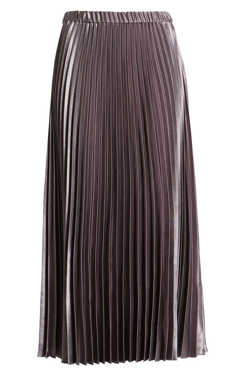 Anne Klein Pleated Satin Midi Skirt, Alternate, color,