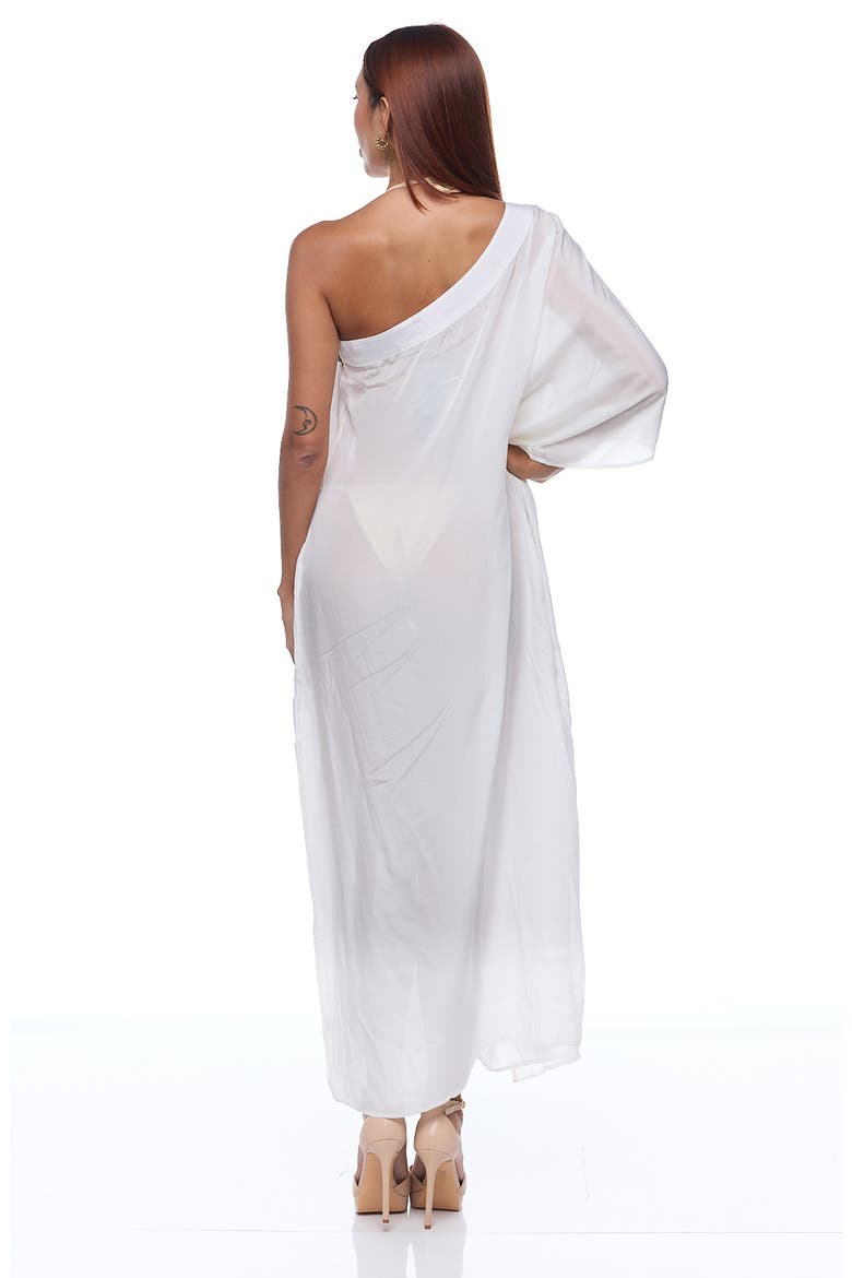 Embellished One-Shoulder Dress, Alternate, color, WHITE