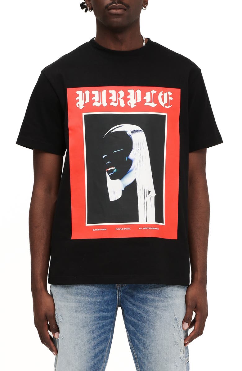 PURPLE BRAND Magazine Cotton Graphic T-Shirt, Main, color, 