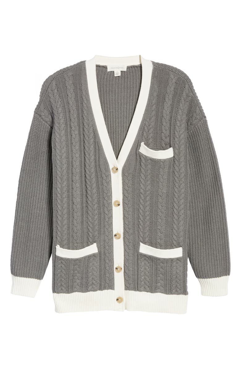 Treasure & Bond Varsity Mix Stitch Tipped Cardigan, Alternate, color,