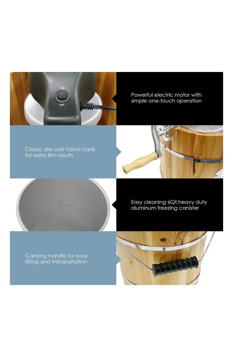 MAXI-MATIC Elite Gourmet Old Fashioned Ice Cream Freezer, Alternate, color, 