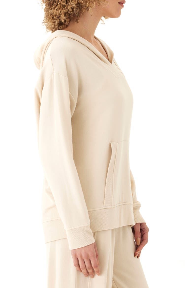 Raya Feather Fleece Hoodie, Alternate, color, TAPIOCA