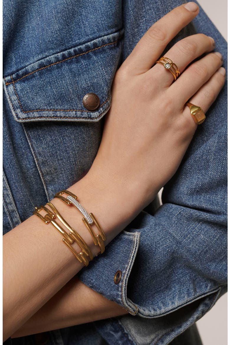 Lab Created Diamond Bangle, Alternate, color, 18CT GOLD VERMEIL / DIAMOND