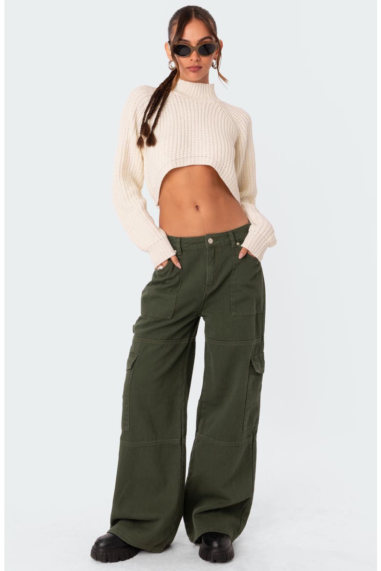Ember Denim Cargo Pants, Alternate, color, OLIVE