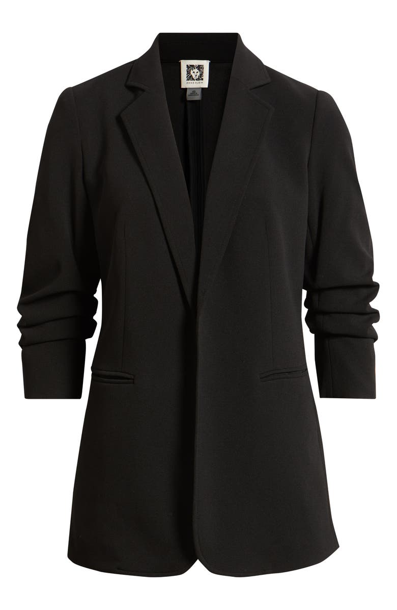 Anne Klein Scrunch Sleeve Open Front Jacket, Alternate, color, Anne Black