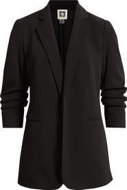 Anne Klein Scrunch Sleeve Open Front Jacket