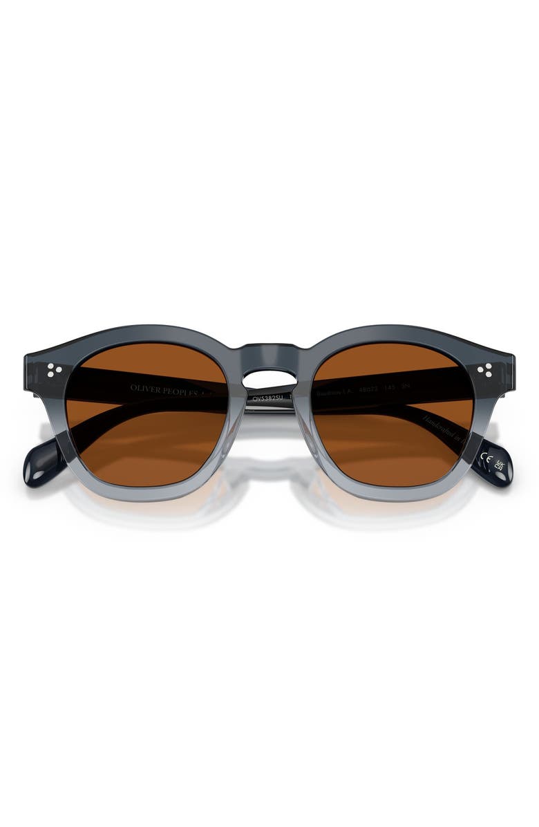 Oliver Peoples Boudreau La 48mm Round Sunglasses, Alternate, color, Twilight Gradient / Brown