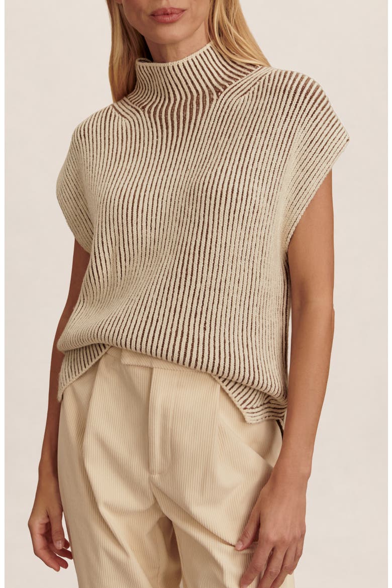 Laurne Plated Mock Neck Sweater, Main, color, COCOA DUST