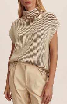 Laurne Plated Mock Neck Sweater