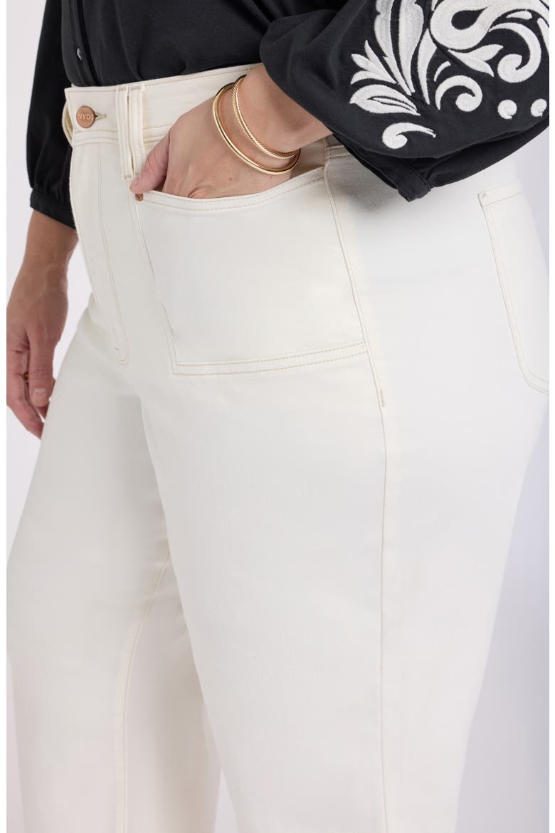Brigitte Patch Pocket High Waist Wide Leg Capri Jeans, Alternate, color, VINTAGE WHITE