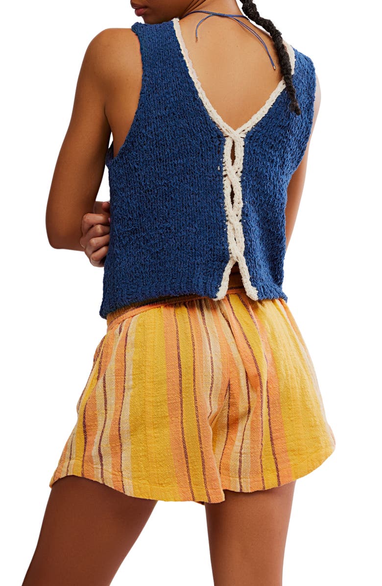 Free People Sicily Sleeveless Cutout Sweater, Alternate, color, Dark Denim Combo