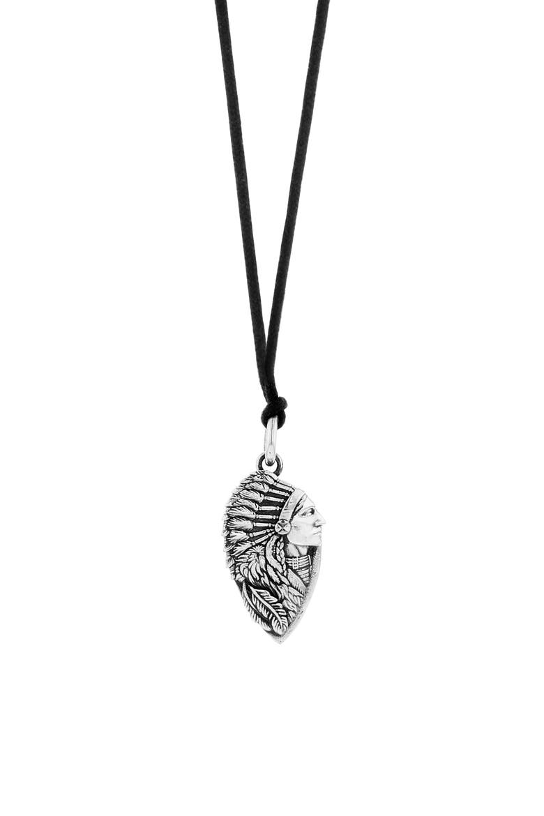 Profile Pendant Necklace, Main, color, SILVER