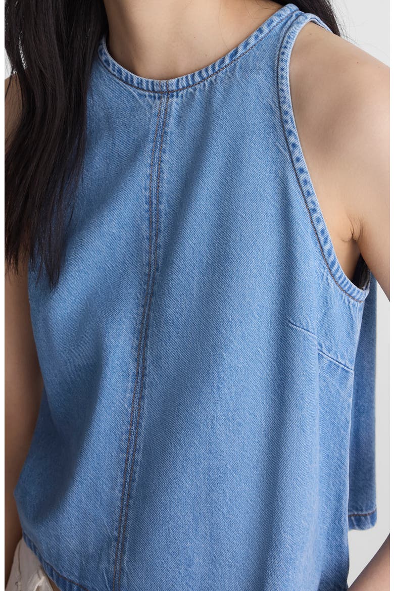 Airy Denim Shell Top, Alternate, color, CLEAN SOFT SKY